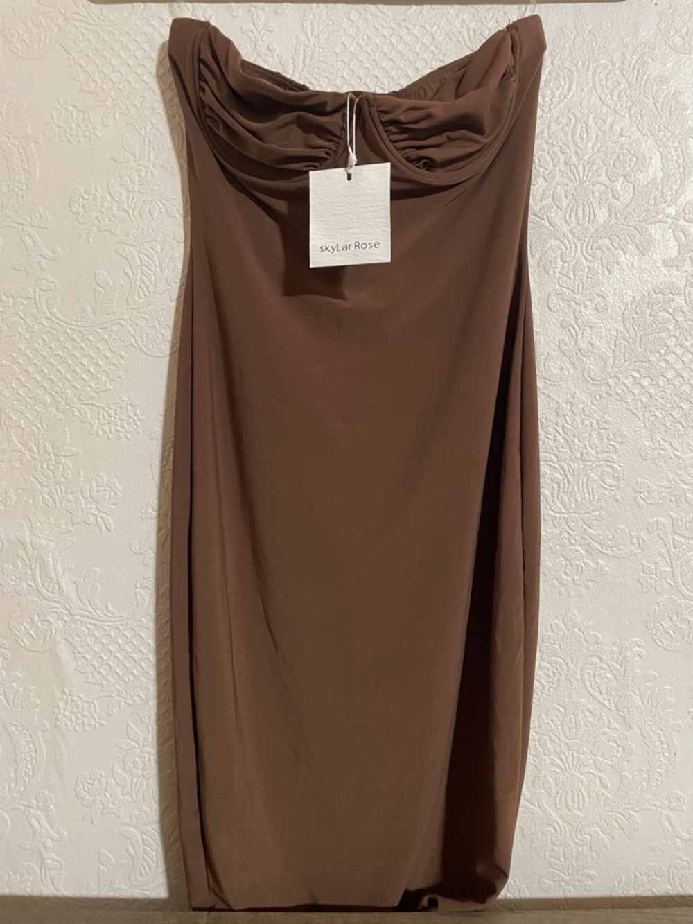 Skylar Rose Brown Strapless Mini Dress